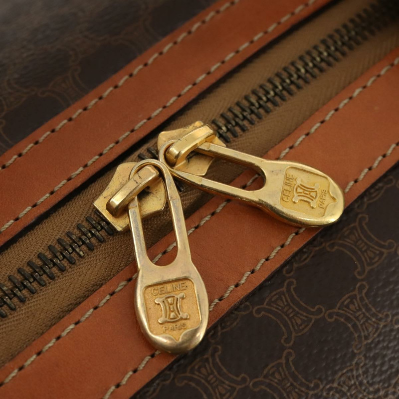 【日本直送】CELINE Macadam帆布波士頓包 PVC皮革 兩用 棕色金色 正品 LNZ024V-19