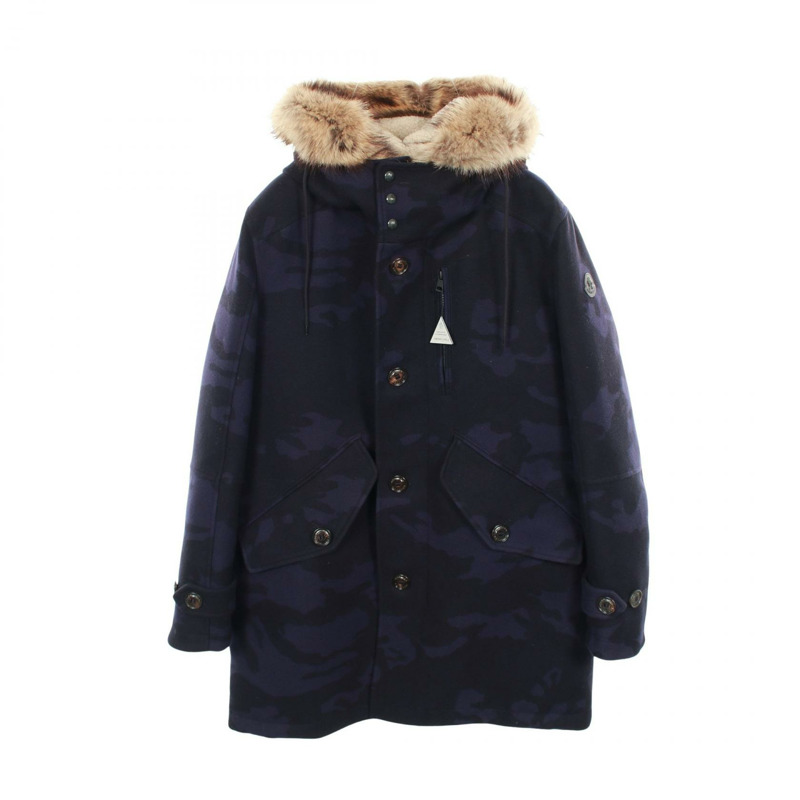 MONCLER MINAOUET 羽絨外套 F20911C52701 羊毛貂皮/貉子皮/海狸鼠皮 海軍藍 二手 男款-0