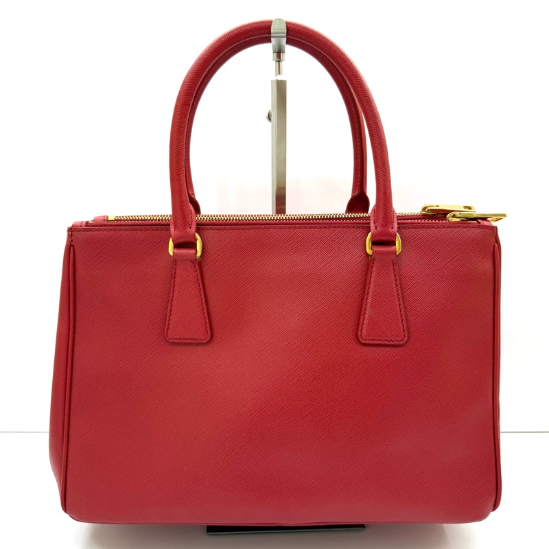 PRADA 普拉達 紅色防刮牛皮SAFFIANO 手提斜背2WAY包-1