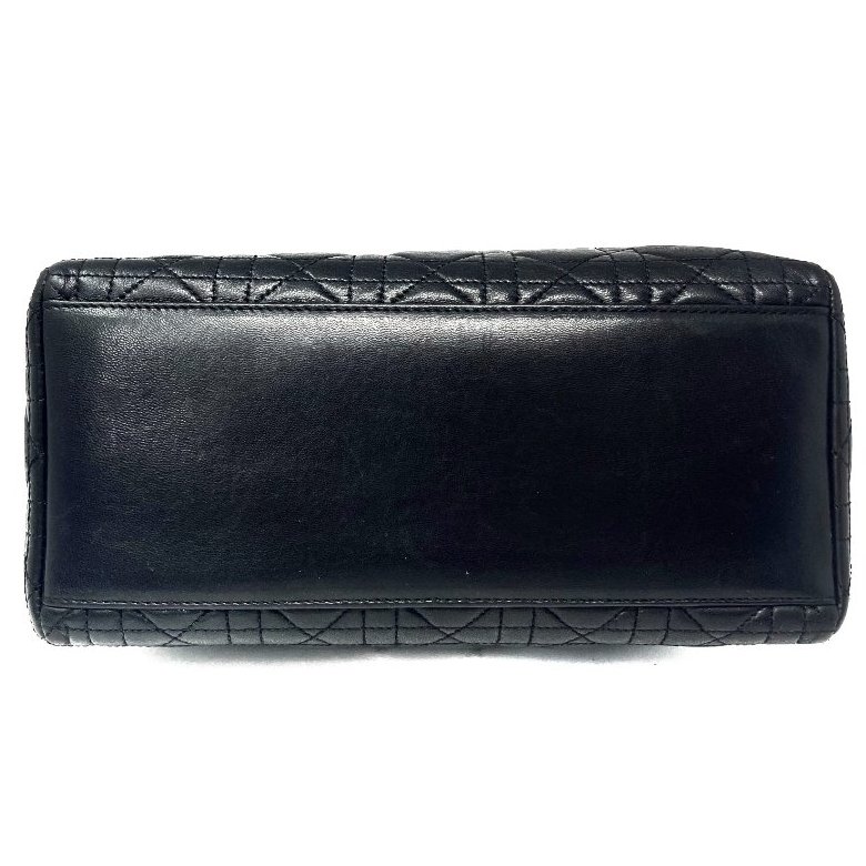 Dior 迪奧 Lady Dior 黑色 羊皮 金扣 黛妃包 戴妃包 翻蓋包 手提包 肩背包 斜挎包-3