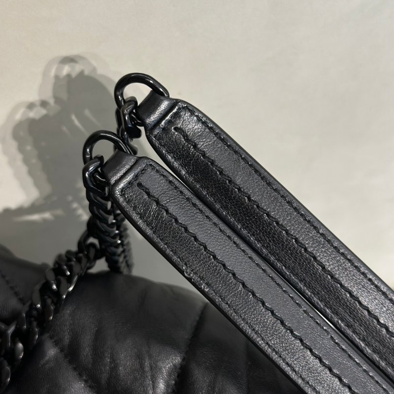 YSL Puffer小羊皮單肩包 - 中號so balck-6