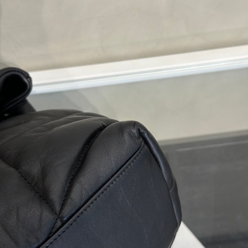 YSL Puffer小羊皮單肩包 - 中號so balck-10