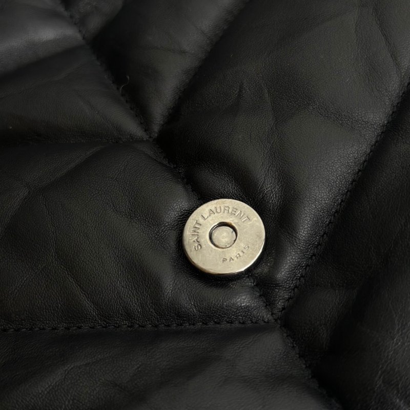 YSL Puffer小羊皮單肩包 - 中號so balck-12