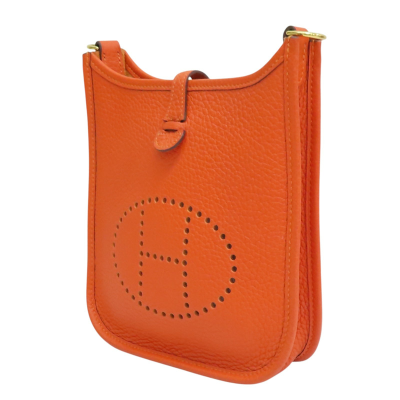 罌粟橙 Togo牛皮 Mini evelyne 肩背包 B刻 H069426CC【HERMES 愛馬仕】 H069426CC-2