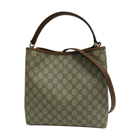 棕色 帆布 GG Emblem bucket bag 肩背包 815103【GUCCI 古馳】 815103