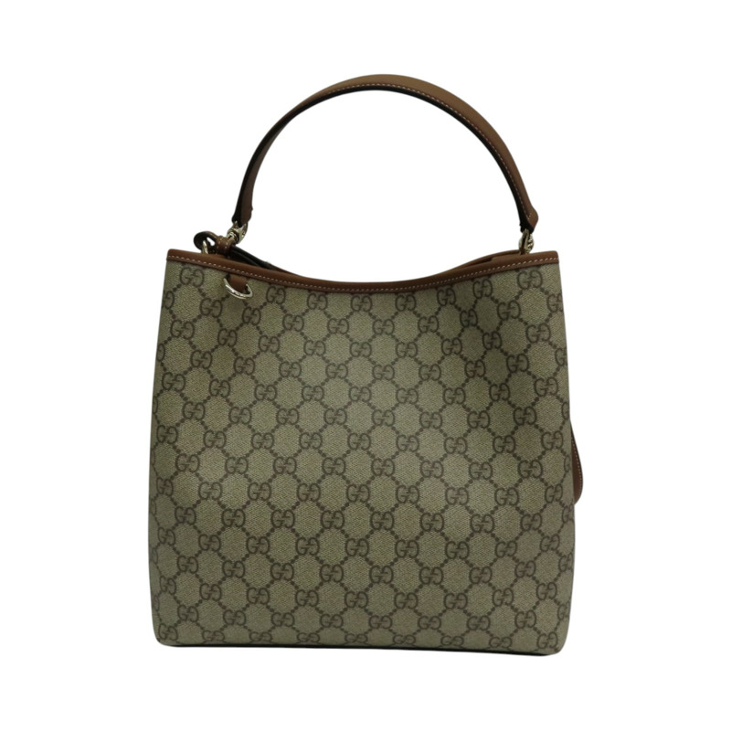 棕色 帆布 GG Emblem bucket bag 肩背包 815103【GUCCI 古馳】 815103-1