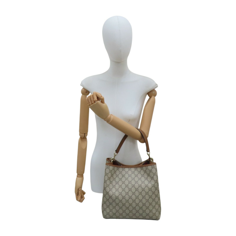 棕色 帆布 GG Emblem bucket bag 肩背包 815103【GUCCI 古馳】 815103-9