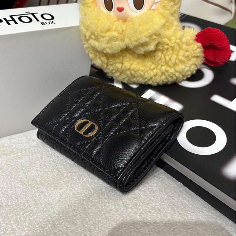 Dior Caro Glycine Wallet Black Supple Cannage Calfskin-1