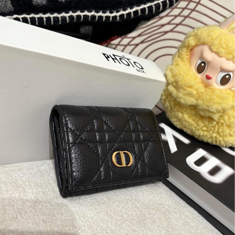 Dior Caro Glycine Wallet Black Supple Cannage Calfskin-3