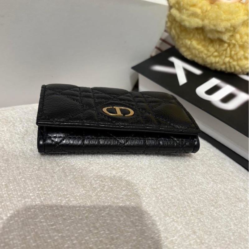 Dior Caro Glycine Wallet Black Supple Cannage Calfskin-5