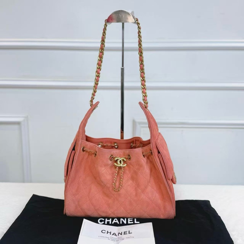 Full set全套有正單‼️Chanel 25bag小號麂皮粉色-0