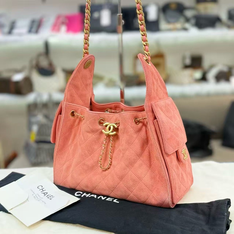 Full set全套有正單‼️Chanel 25bag小號麂皮粉色-1