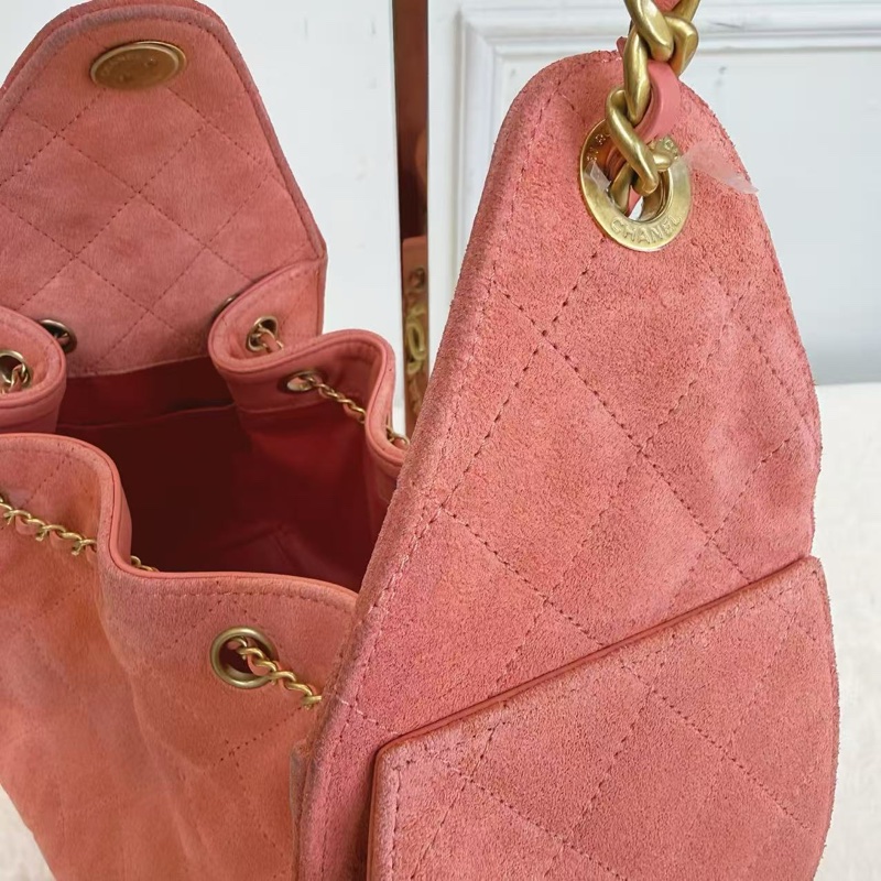 Full set全套有正單‼️Chanel 25bag小號麂皮粉色-7