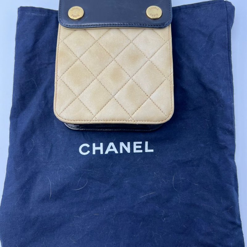 Chanel 中古拼色菱格腰包-0