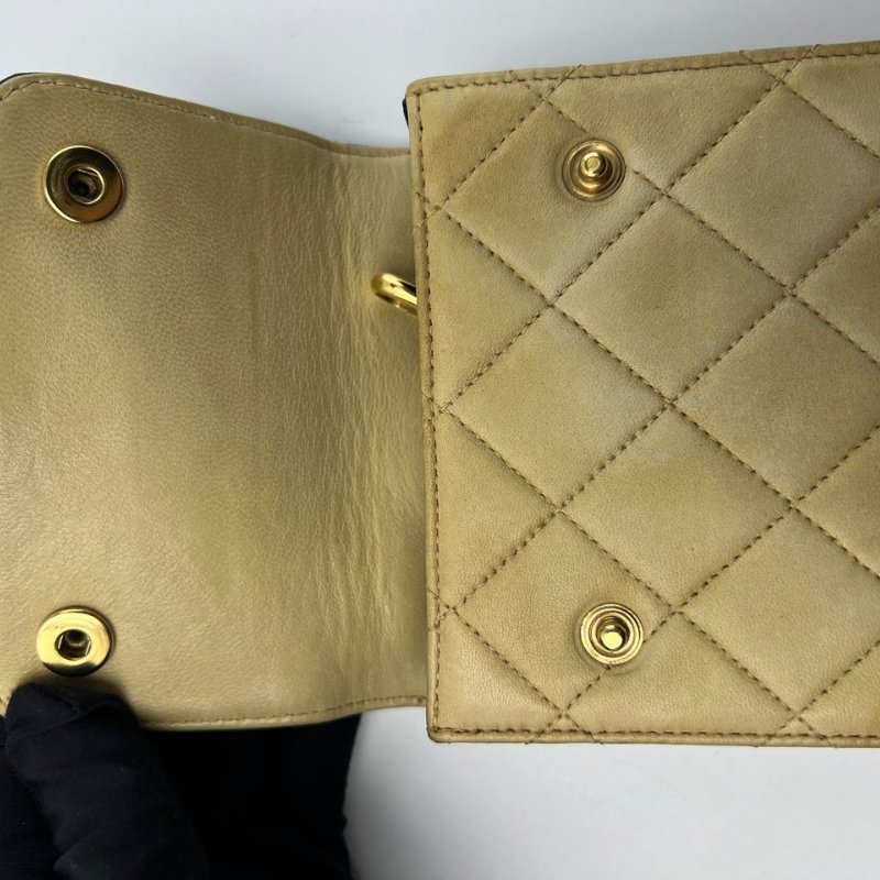 Chanel 中古拼色菱格腰包-4