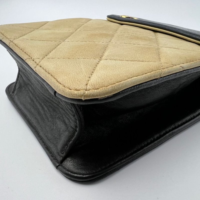 Chanel 中古拼色菱格腰包-14