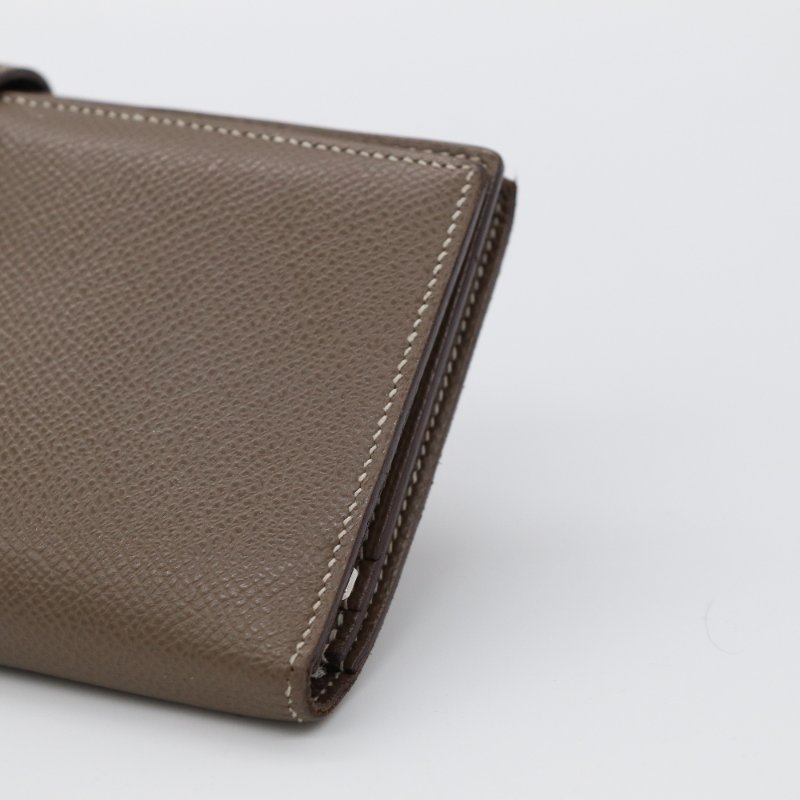 Hermès 愛馬仕 Béarn Soufflet 大象灰 Epsom 銀扣 長夾-6