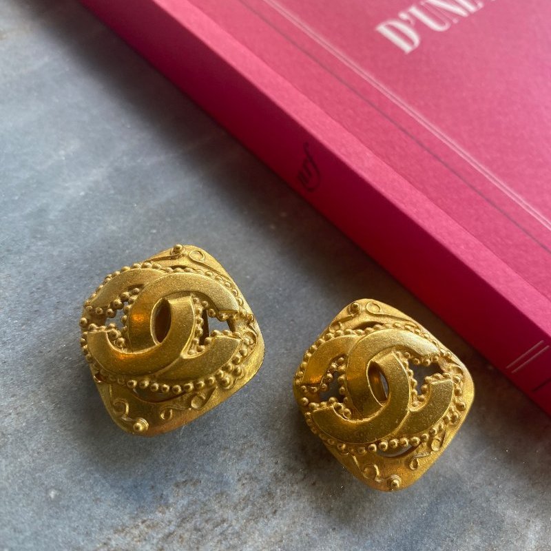 Chanel 香奈兒 雙C CC Logo 耳環-3