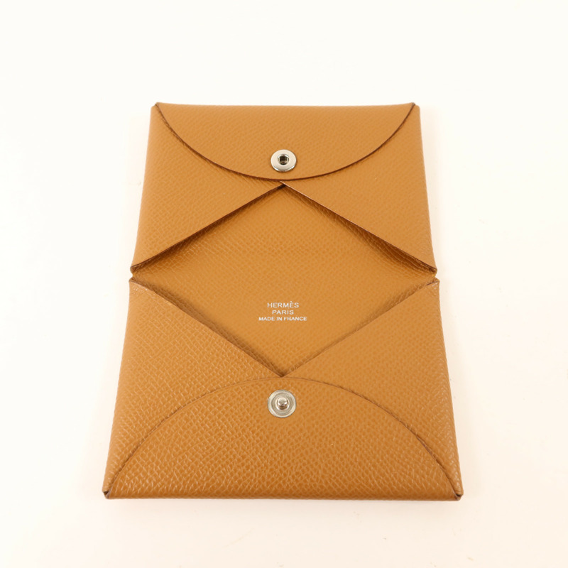 HERMES Epsom皮革Calvi銀扣卡片套-2