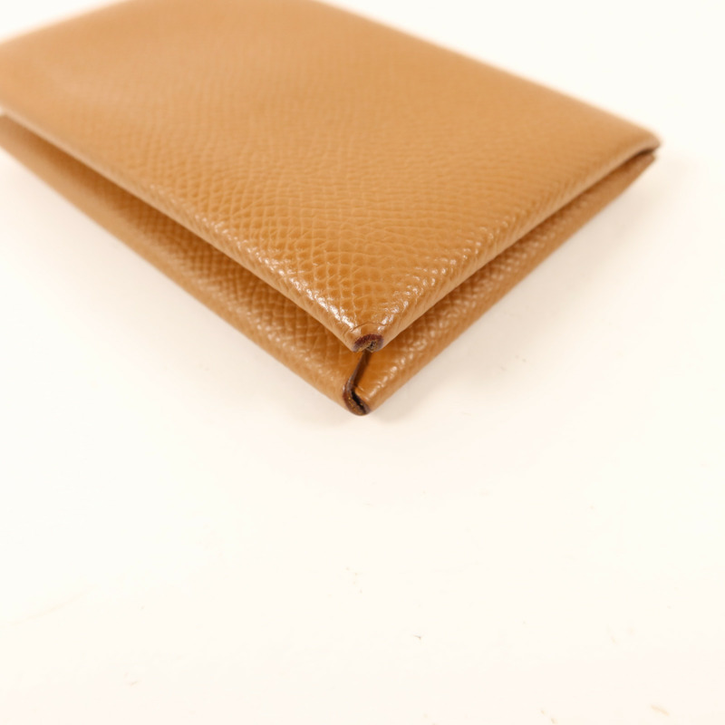HERMES Epsom皮革Calvi銀扣卡片套-6