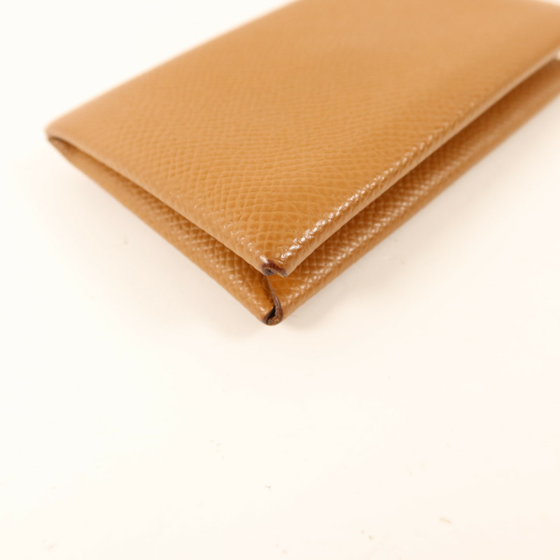HERMES Epsom皮革Calvi銀扣卡片套-7