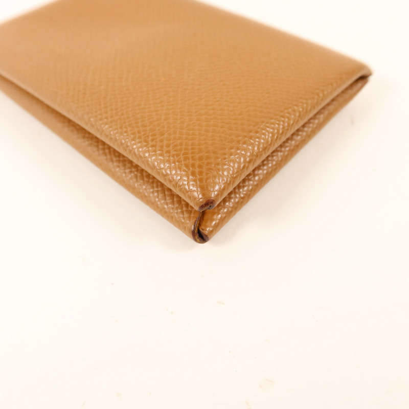 HERMES Epsom皮革Calvi銀扣卡片套-8