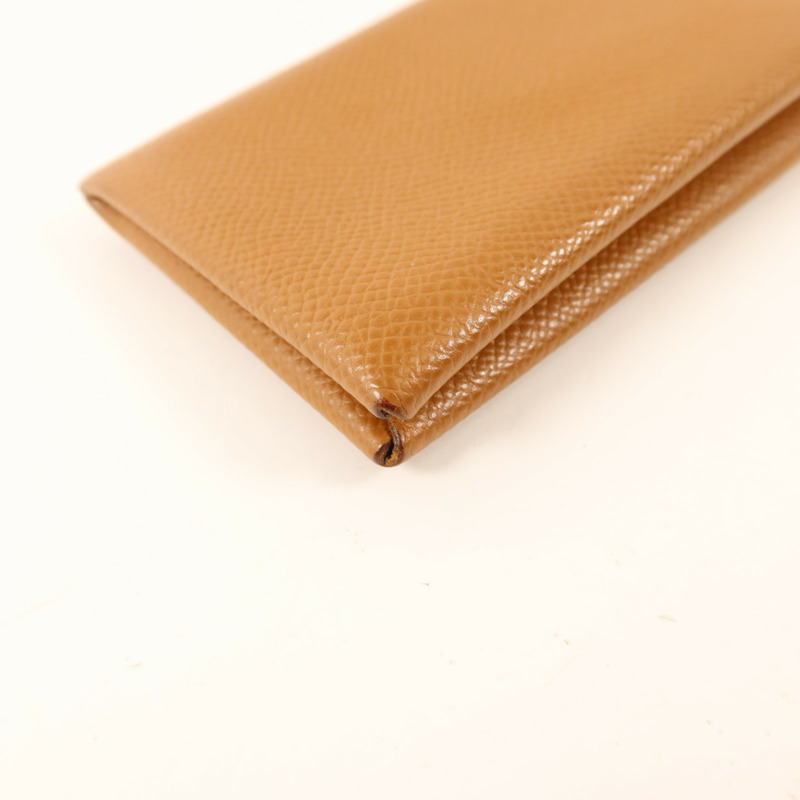 HERMES Epsom皮革Calvi銀扣卡片套-9