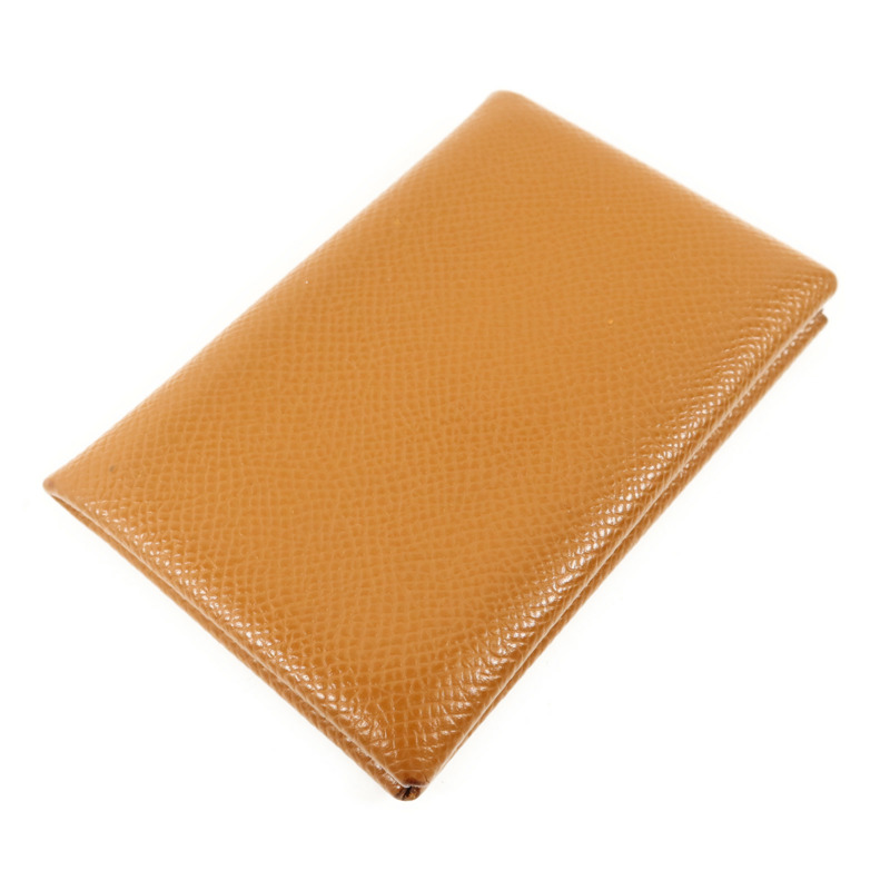 HERMES Epsom皮革Calvi銀扣卡片套-14