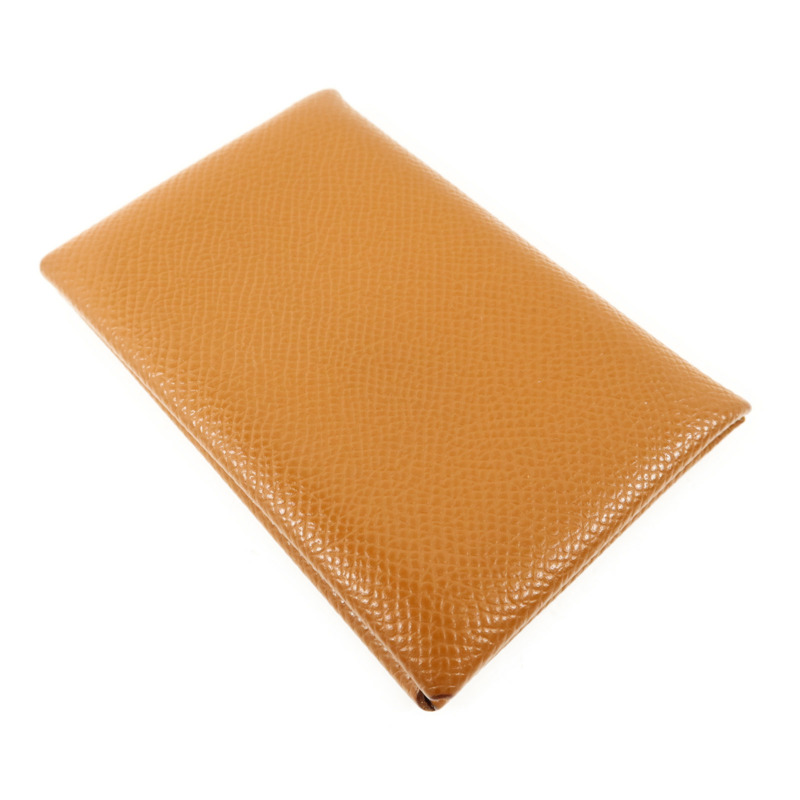 HERMES Epsom皮革Calvi銀扣卡片套-15