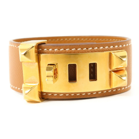 HERMES Epsom皮革CDC 24金扣手鐲Gold