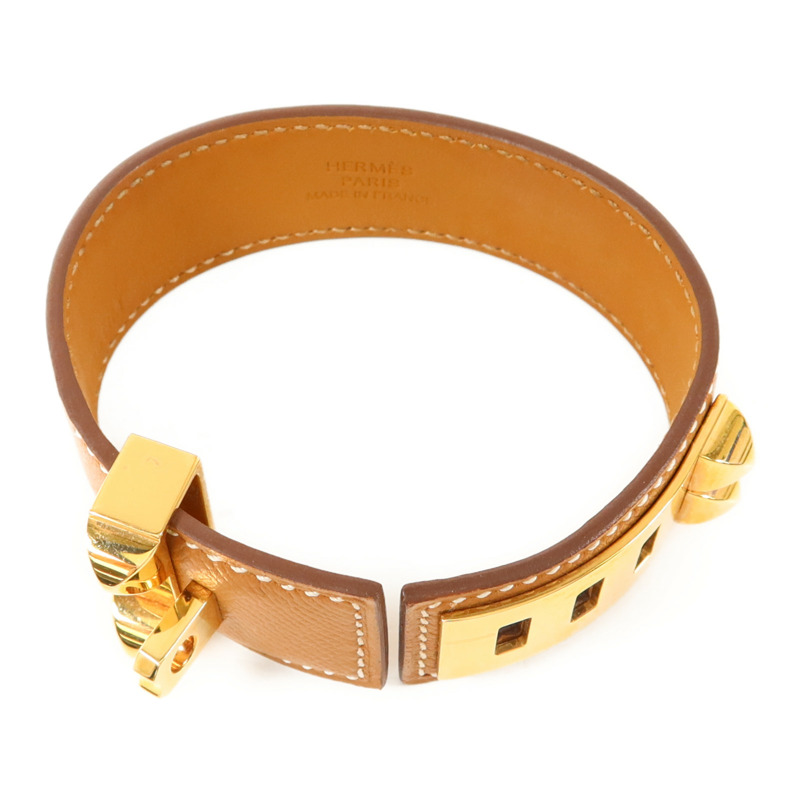 HERMES Epsom皮革CDC 24金扣手鐲Gold-2