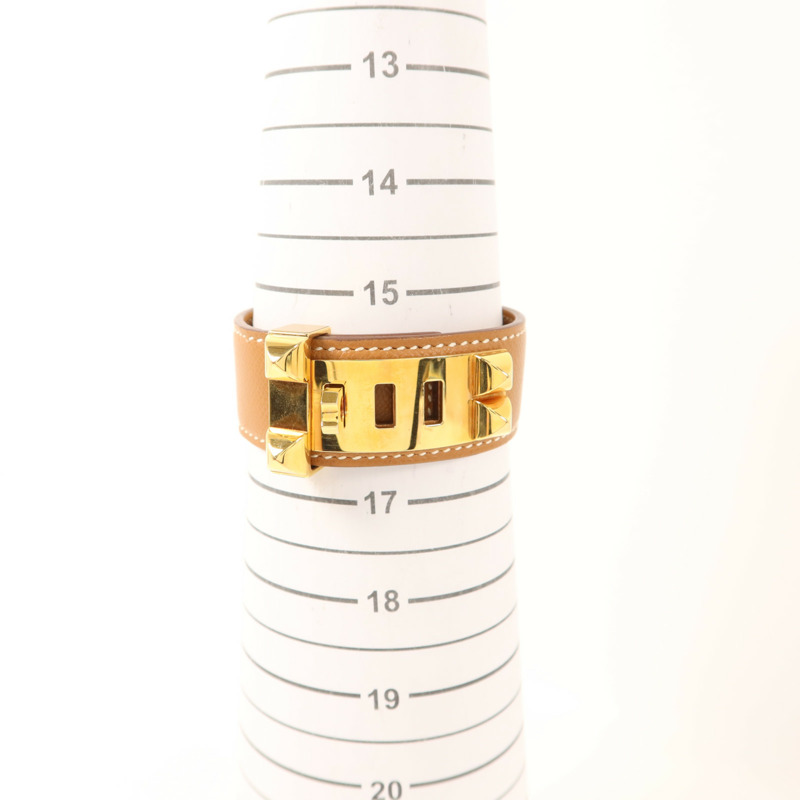 HERMES Epsom皮革CDC 24金扣手鐲Gold-10