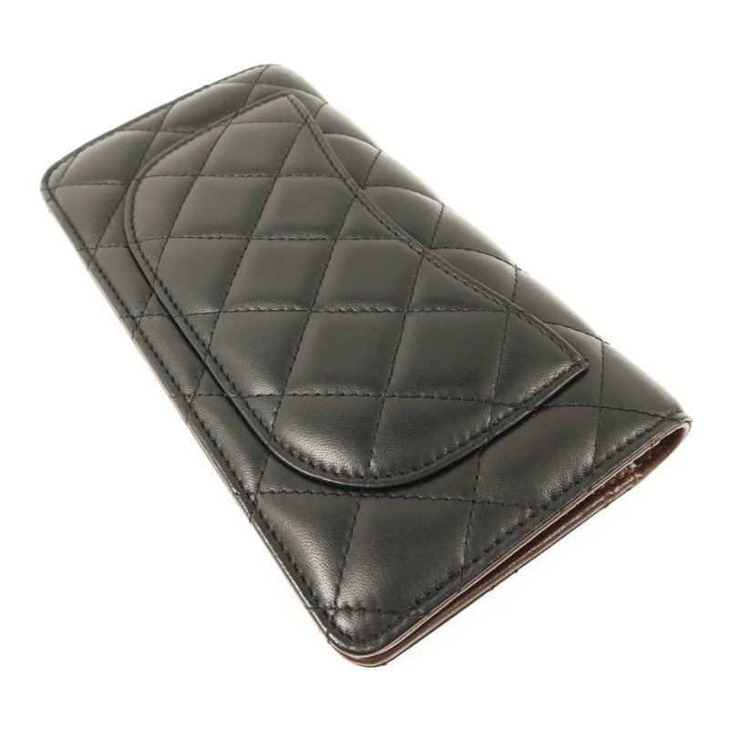 CHANEL 羊皮皮革Long Bifold Wallet金扣長錢包-3