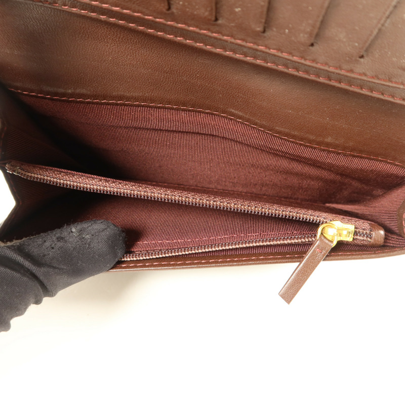 CHANEL 羊皮皮革Long Bifold Wallet金扣長錢包-6