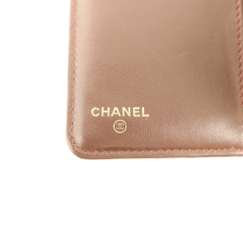 CHANEL 羊皮皮革Long Bifold Wallet金扣長錢包-7