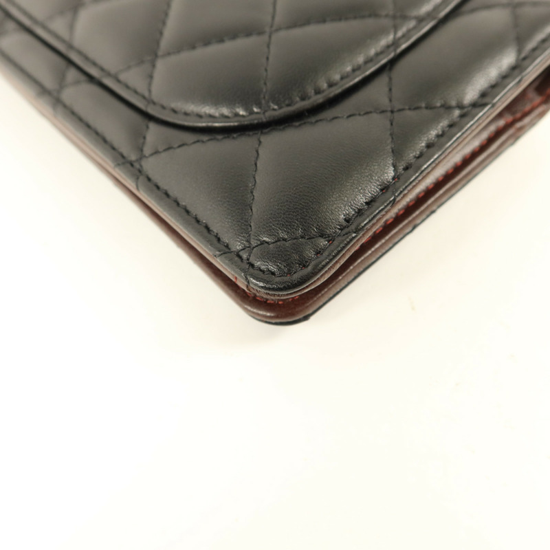 CHANEL 羊皮皮革Long Bifold Wallet金扣長錢包-13