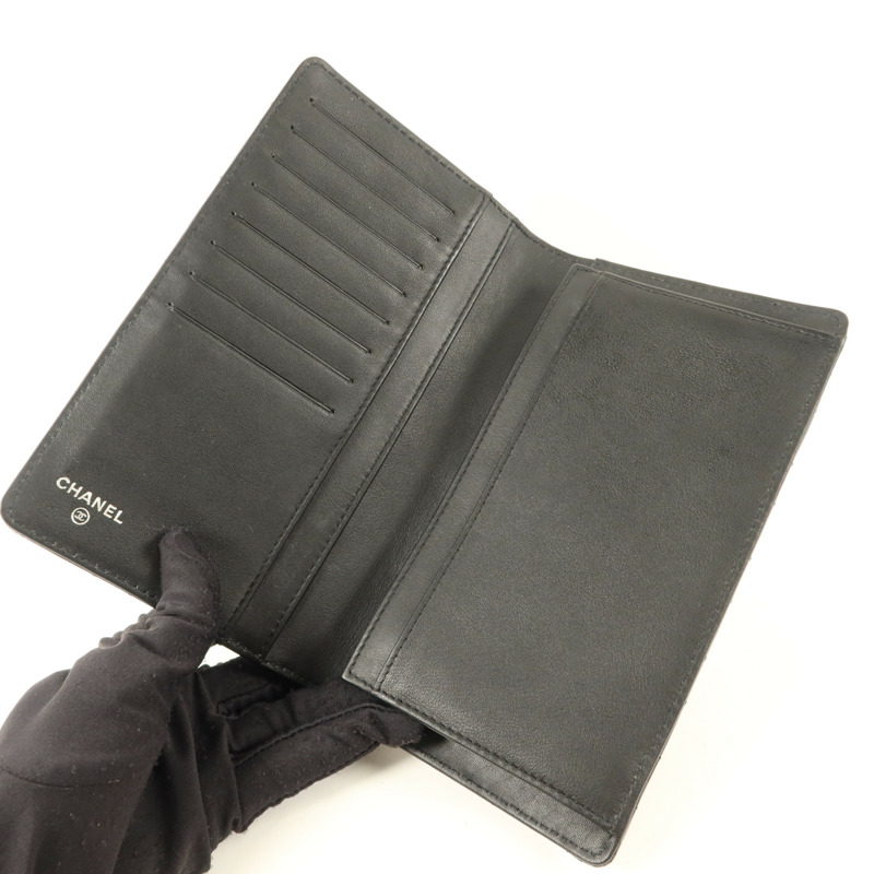 CHANEL 漆皮皮革Long Bifold Wallet銀扣長錢包-4