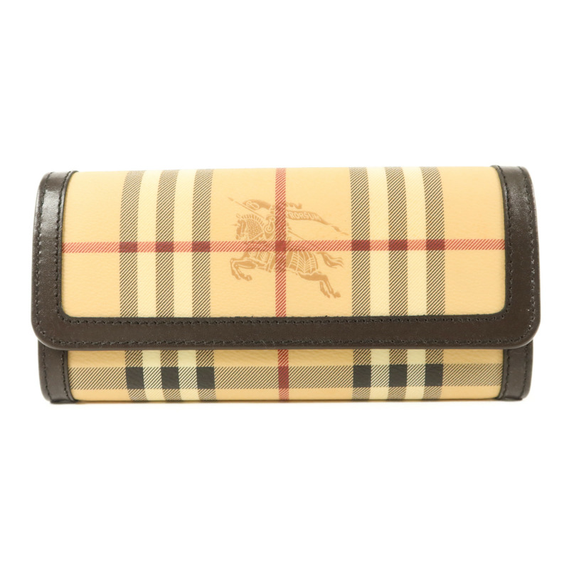BURBERRY 塗層帆布Long Wallet金扣長錢包-0