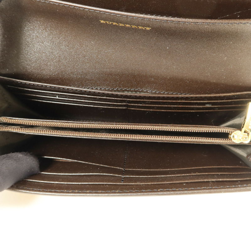 BURBERRY 塗層帆布Long Wallet金扣長錢包-4