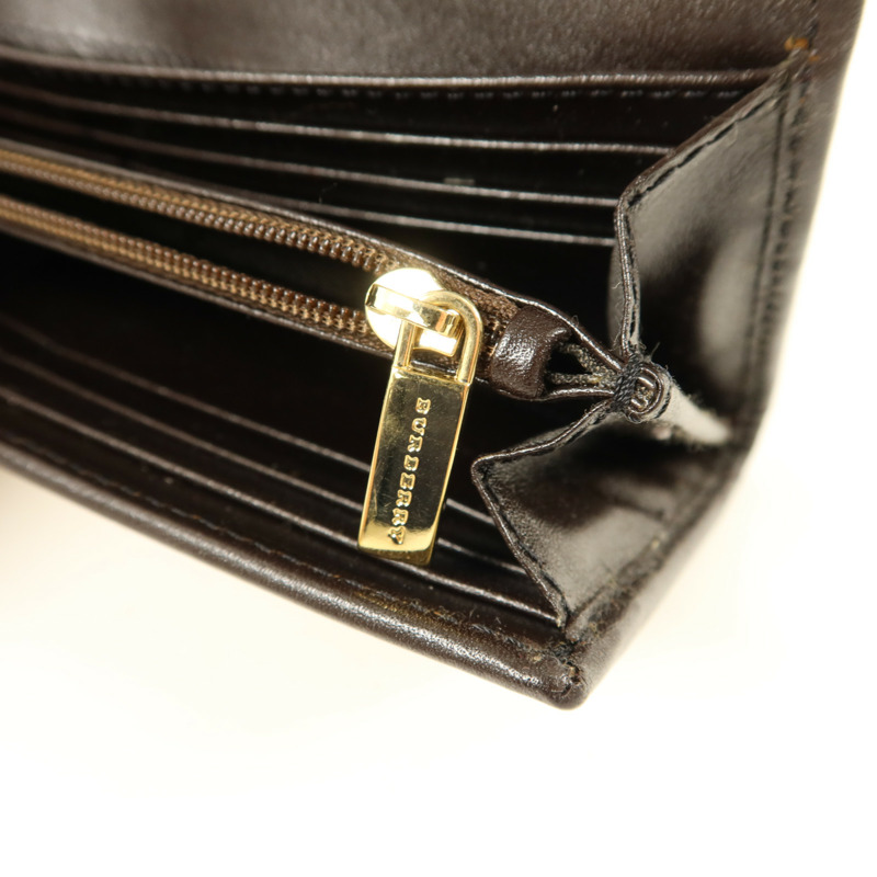 BURBERRY 塗層帆布Long Wallet金扣長錢包-8