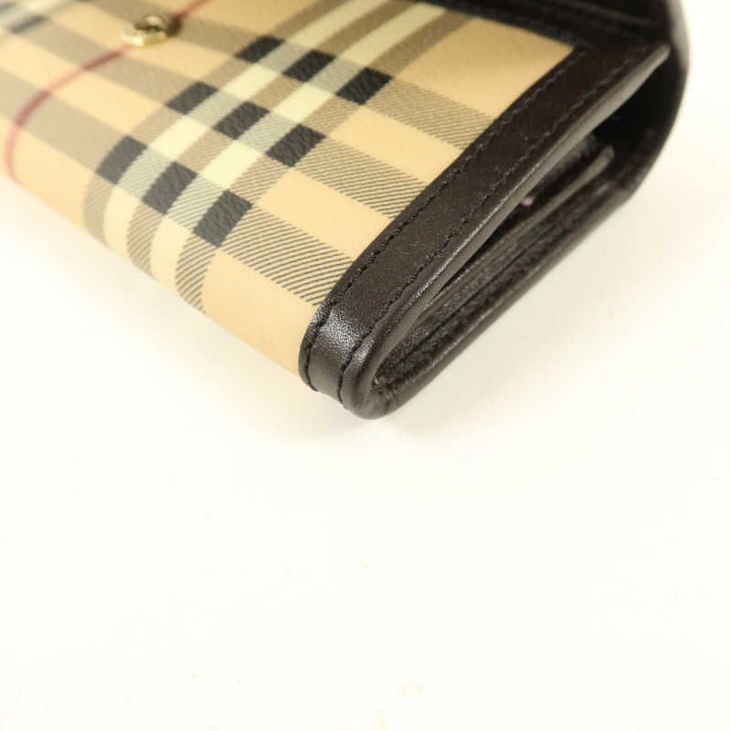 BURBERRY 塗層帆布Long Wallet金扣長錢包-9