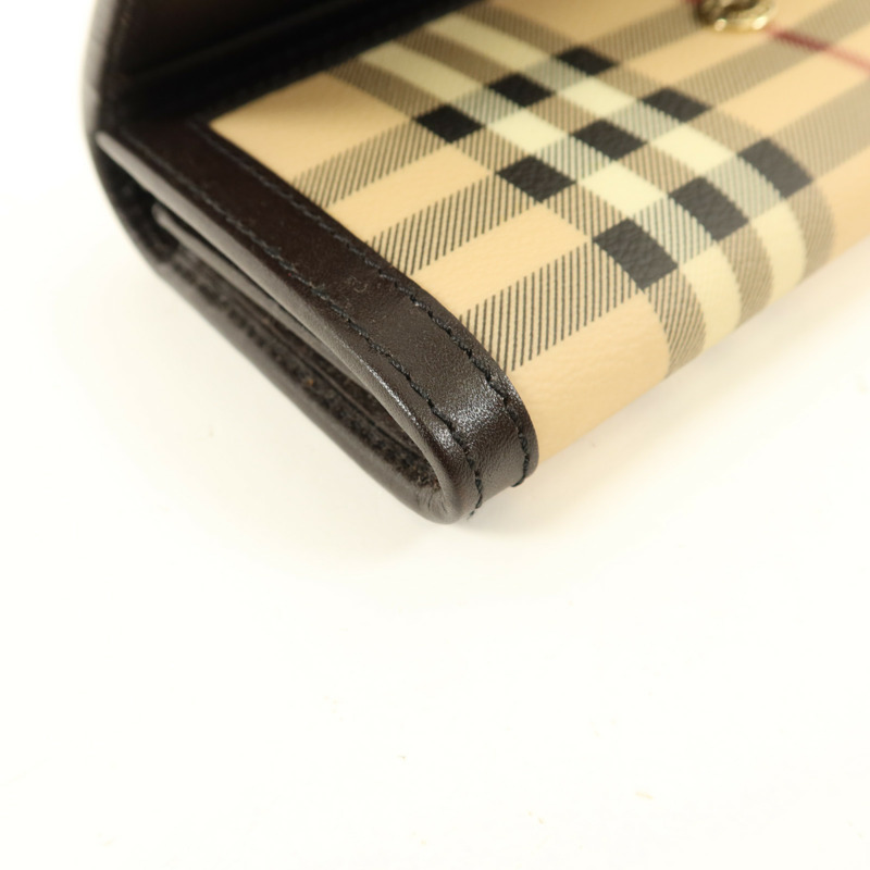 BURBERRY 塗層帆布Long Wallet金扣長錢包-10