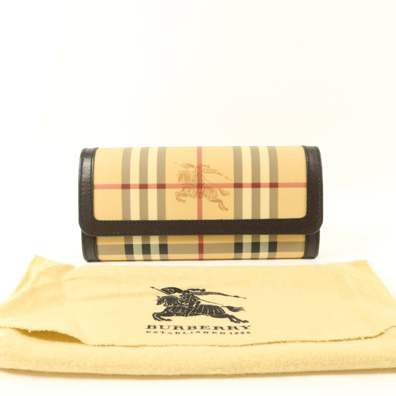 BURBERRY 塗層帆布Long Wallet金扣長錢包-14