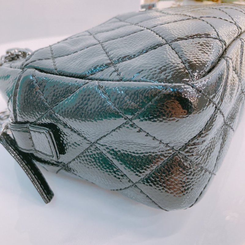 MS0593 Chanel 香奈兒 2.55 經典 相機包 單肩 漆皮 牛皮 黑色 啞銀色五金 Reissue Camera Bag Patent Calfskin Black x PHW-5