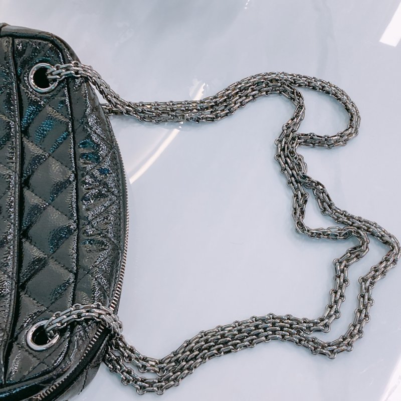 MS0593 Chanel 香奈兒 2.55 經典 相機包 單肩 漆皮 牛皮 黑色 啞銀色五金 Reissue Camera Bag Patent Calfskin Black x PHW-10