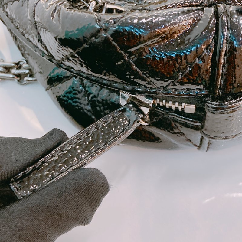 MS0593 Chanel 香奈兒 2.55 經典 相機包 單肩 漆皮 牛皮 黑色 啞銀色五金 Reissue Camera Bag Patent Calfskin Black x PHW-11