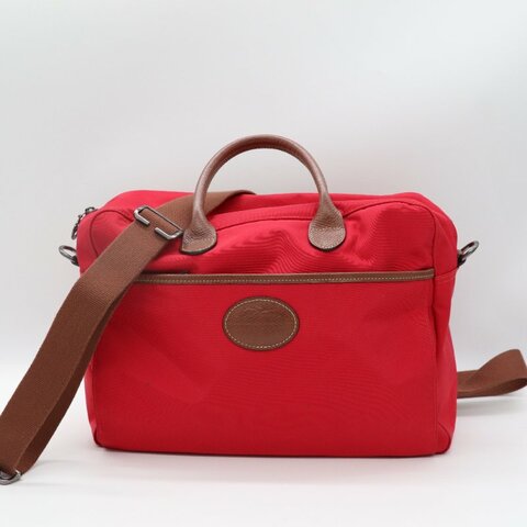 Longchamp 紅色尼龍 斜背包 肩背包 旅行包