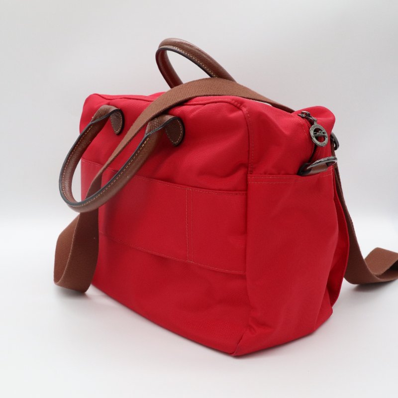 Longchamp 紅色尼龍 斜背包 肩背包 旅行包-2