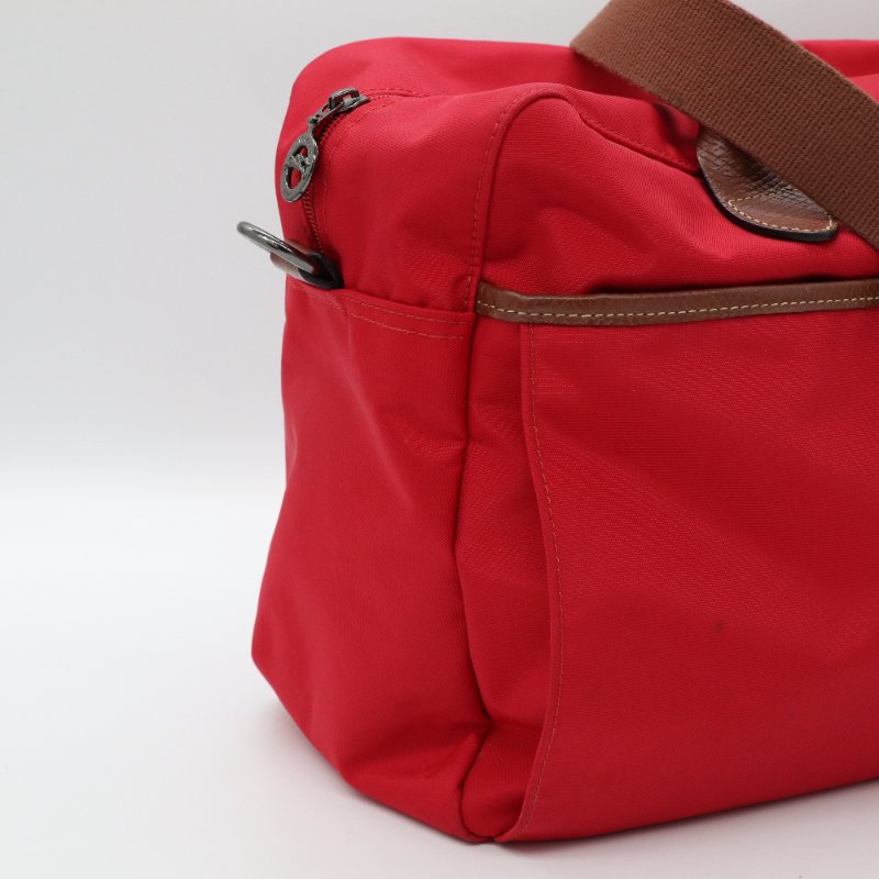 Longchamp 紅色尼龍 斜背包 肩背包 旅行包-4