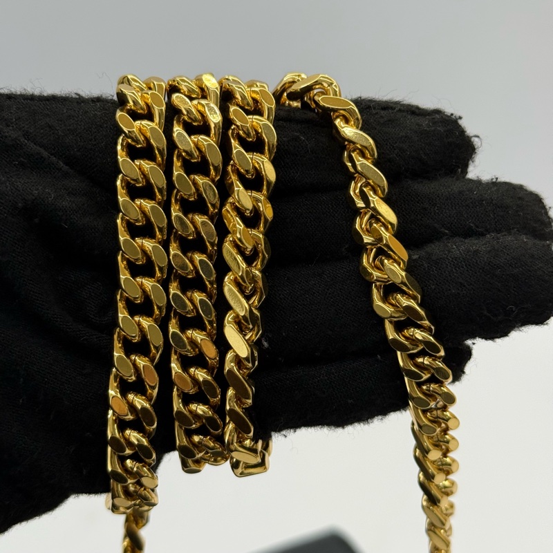 YSL 聖羅蘭 黑色CASSANDRA經典粒面皮革鏈條斜背包 377828-4